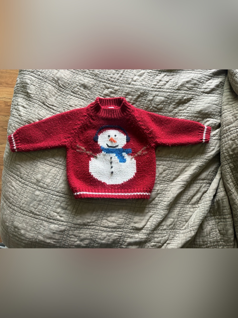 Vintage Baby Gap Wool blend Snowman Sweater
